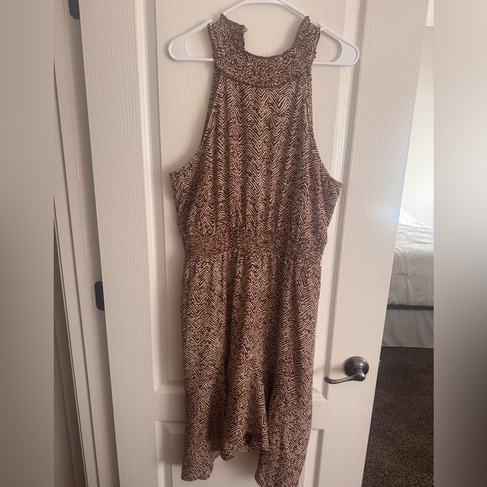 Maurices Brown Tan Halter Sundress Midi